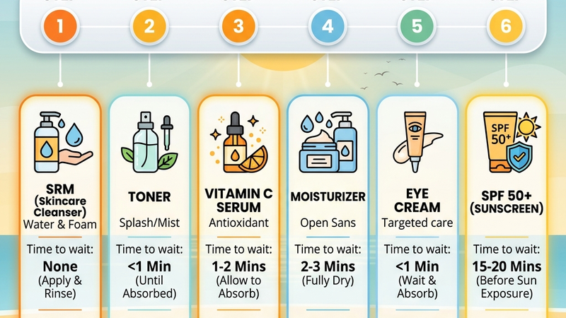 Thứ tự skincare buổi sáng 6 bước