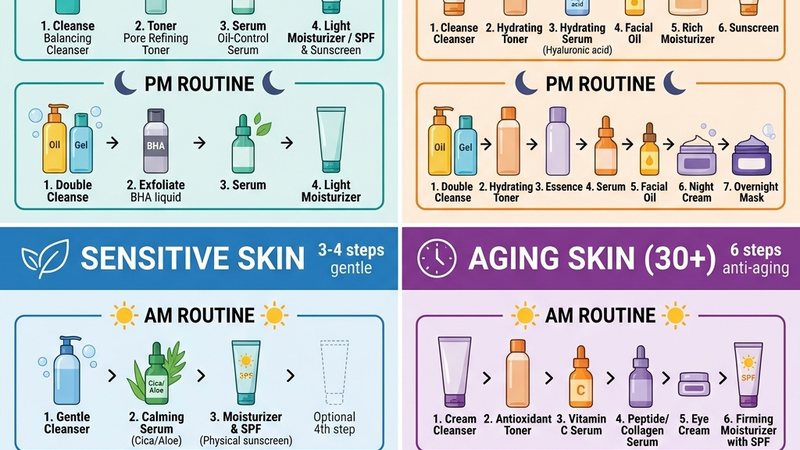 Thứ tự skincare cho từng loại da