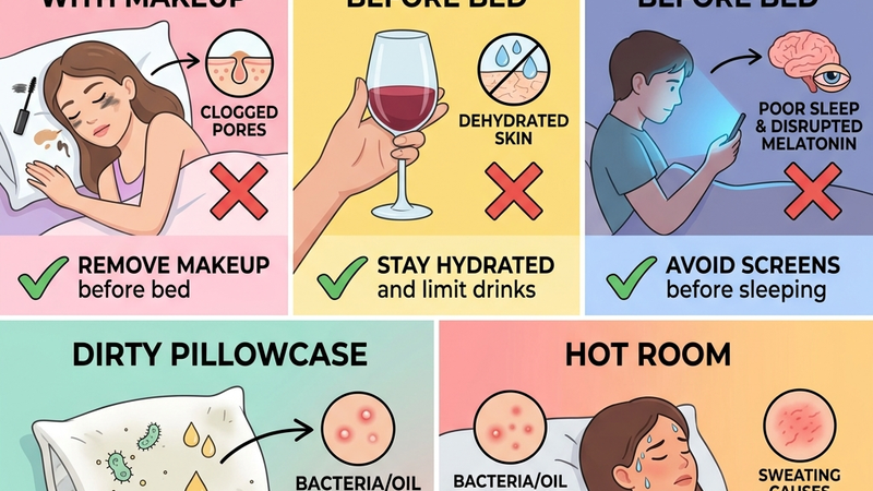 5 sai lầm trước khi ngủ hại da
