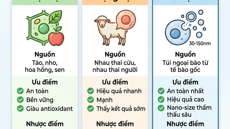 So sánh tế bào gốc thực vật, động vật và exosome
