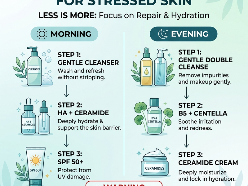Skincare đơn giản khi stress