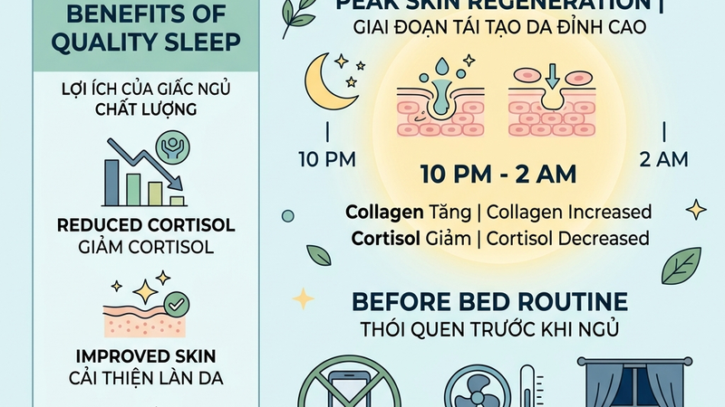 Giấc ngủ và làn da mối quan hệ