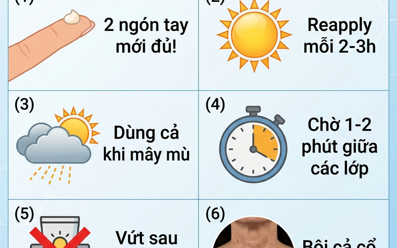 6 sai lầm khi dùng kem chống nắng