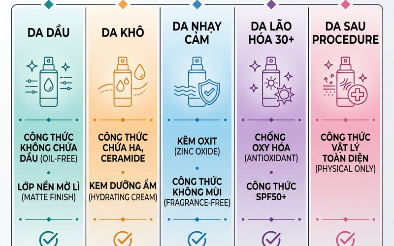 Chọn KCN cho 5 loại da