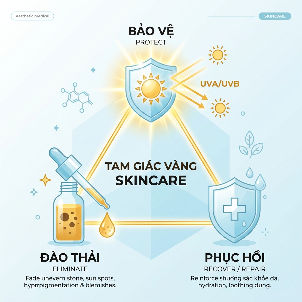Tam Giác Vàng Mờ Thâm Nám Chuyên Sâu: Bảo Vệ, Đào Thải, Phục Hồi