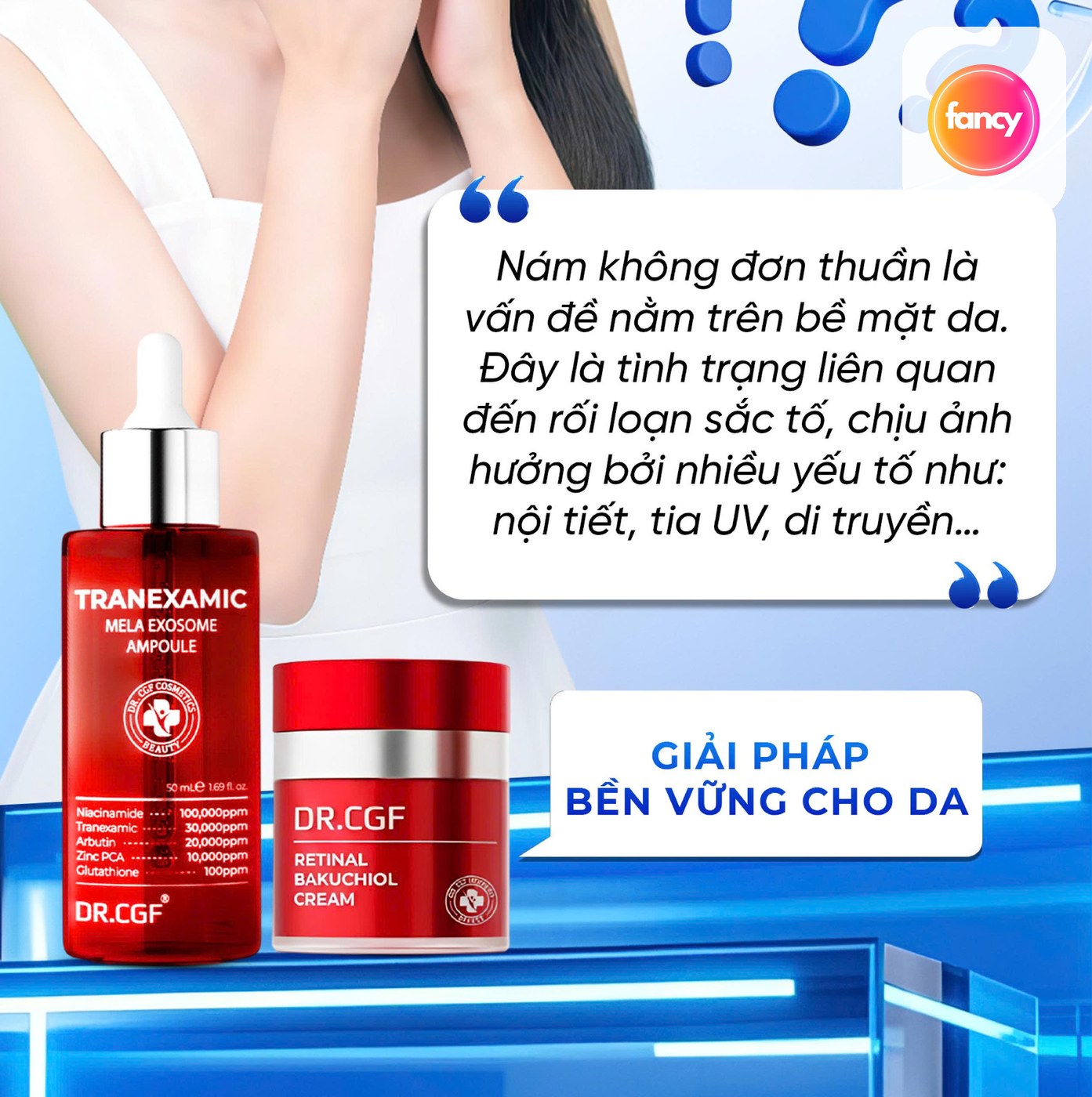 Tinh Chất DR.CGF Tranexamic Mela Exosome Ampoule, Hỗ Trợ Sáng Da, Mờ Thâm Nám Và Đều Màu Da 50ML - hình minh họa Fancyderma 2