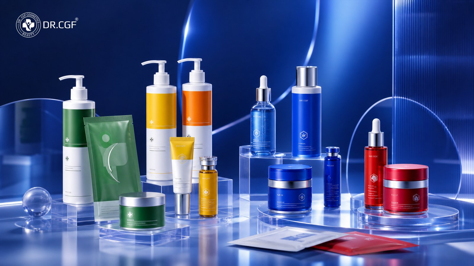 Ảnh tái tạo cách phân nhóm sản phẩm DR.CGF theo nhu cầu da và routine chăm sóc