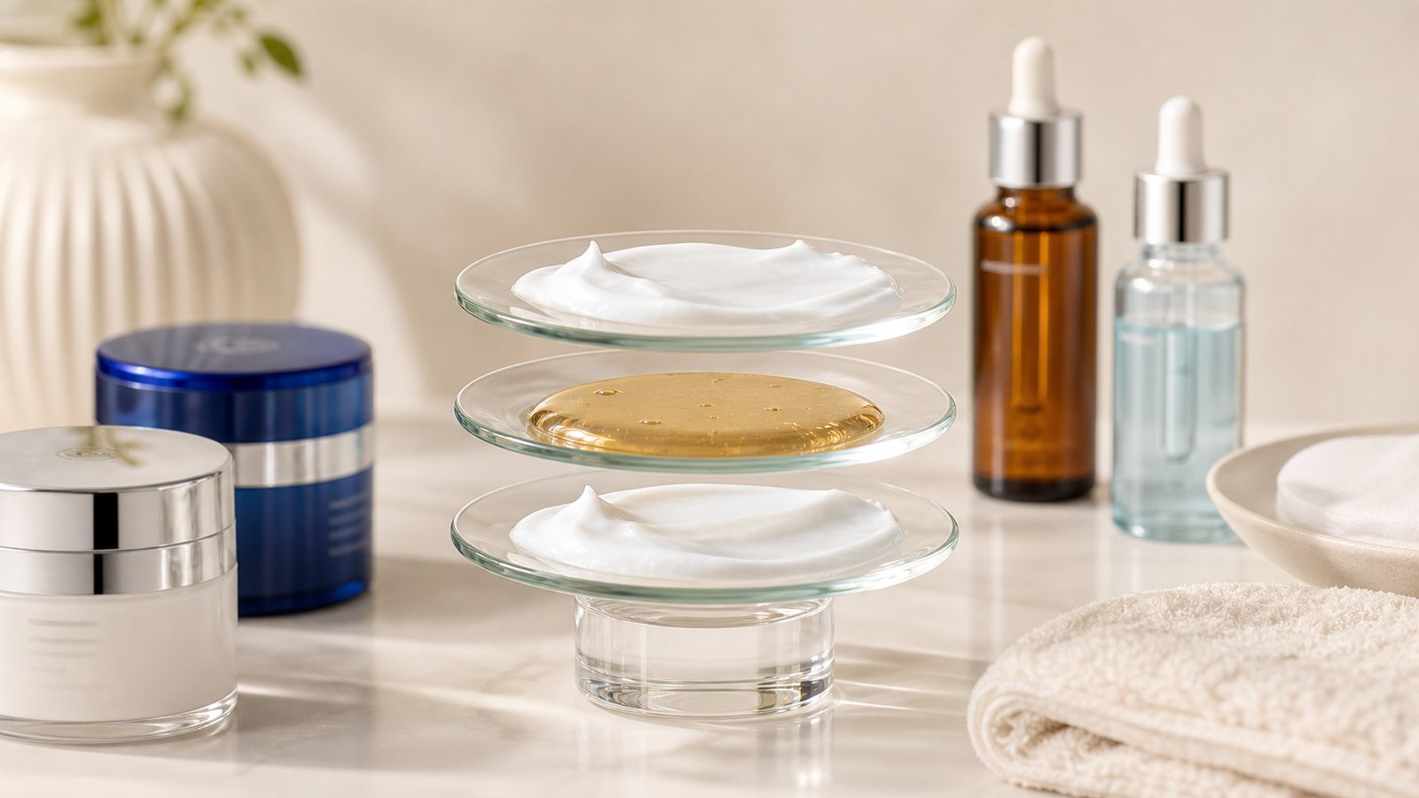 Minh họa các lớp hoạt chất vitamin A trong skincare