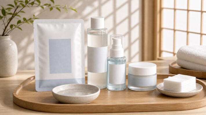 Mỹ phẩm Hàn Quốc trong routine phục hồi với sản phẩm dưỡng ẩm, serum và kem làm dịu
