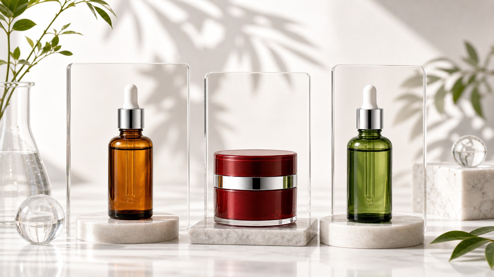 Serum dưỡng sáng minh họa nhóm hoạt chất trong mỹ phẩm chăm sóc sắc tố