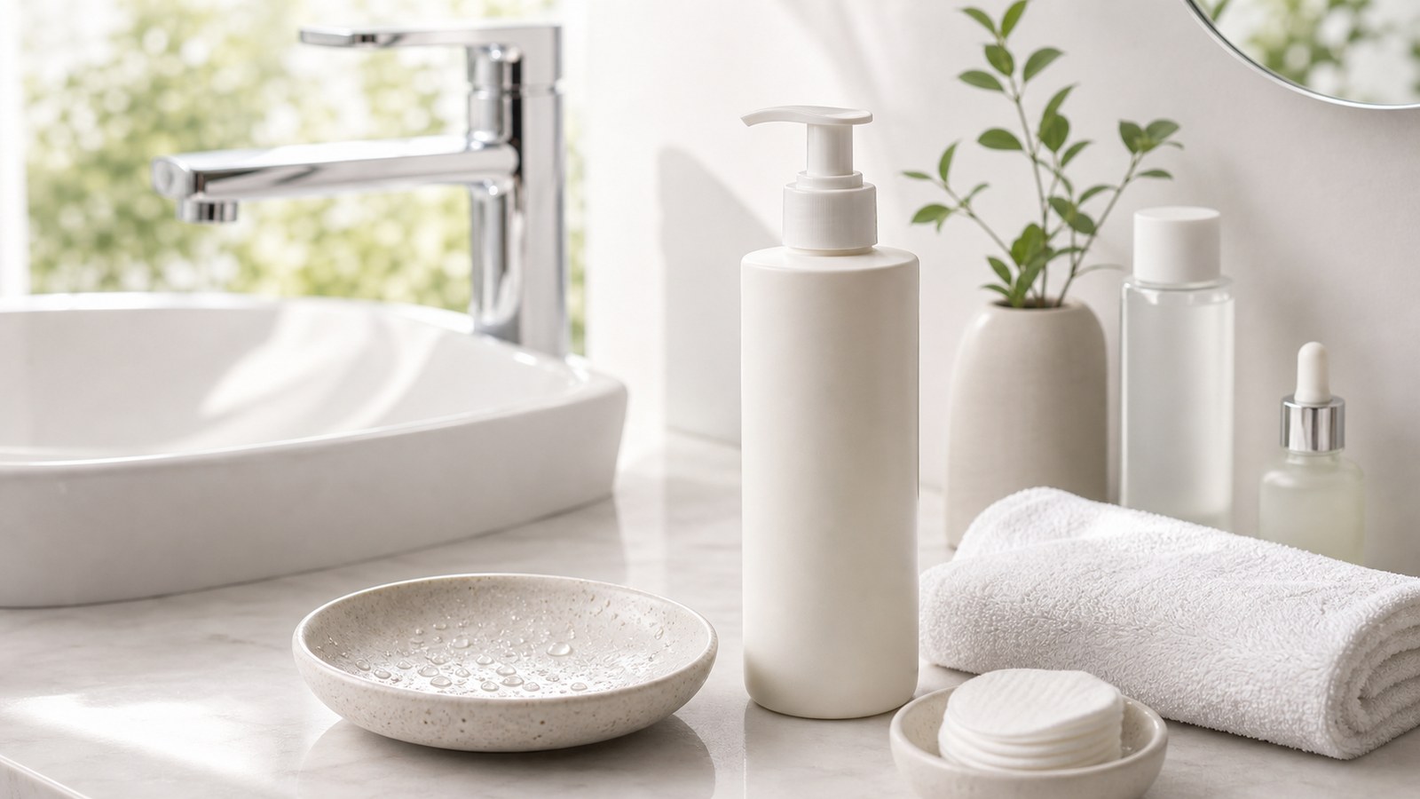 Bước làm sạch dịu trong routine tối giản cho da bận rộn