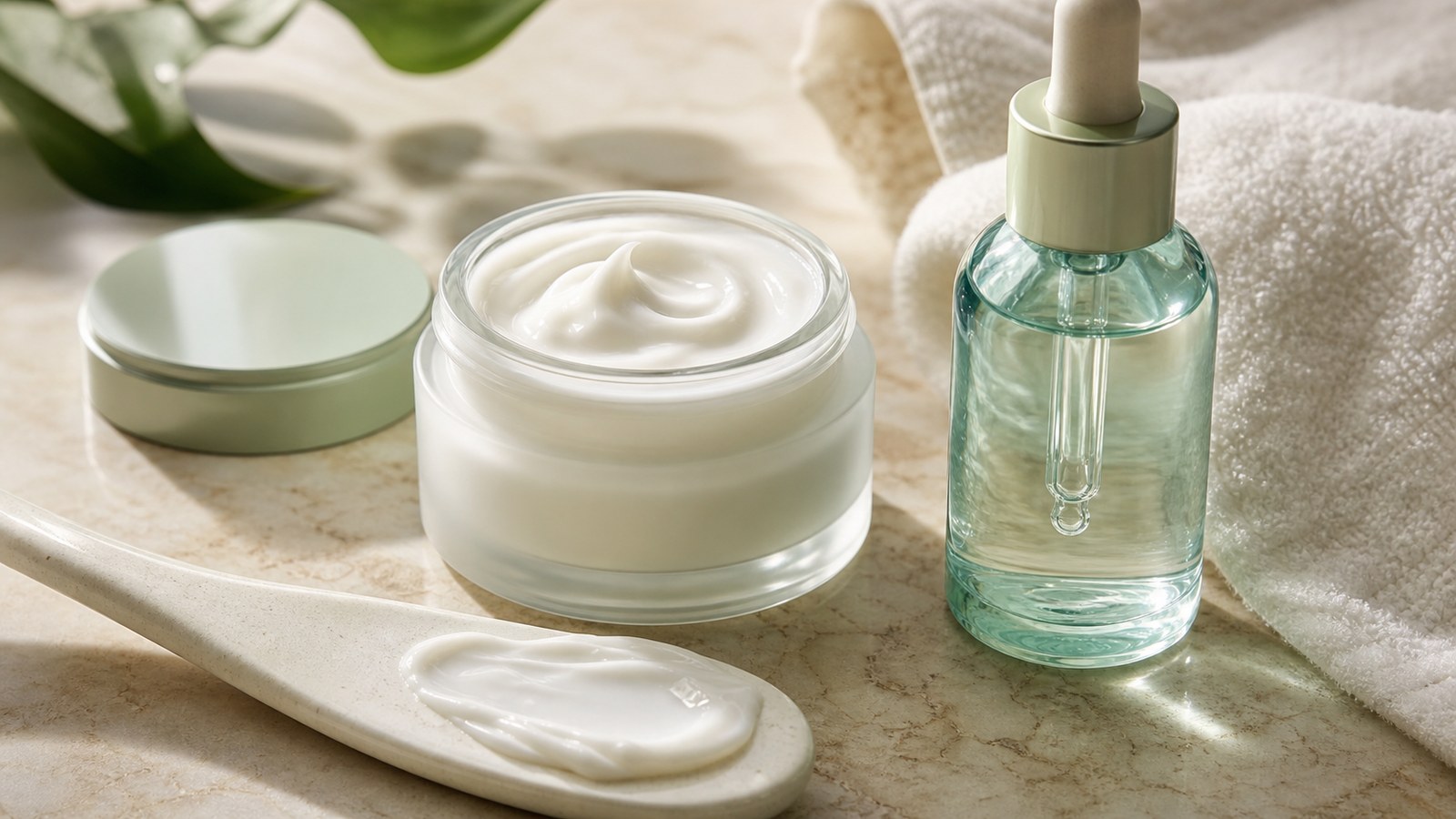 Serum cấp ẩm và kem dưỡng phục hồi hàng rào da trong routine sau treatment