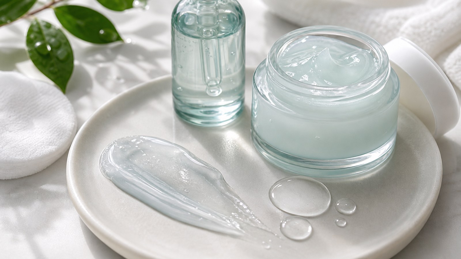 Texture gel cream và serum cấp ẩm mỏng nhẹ cho da dầu thiếu nước