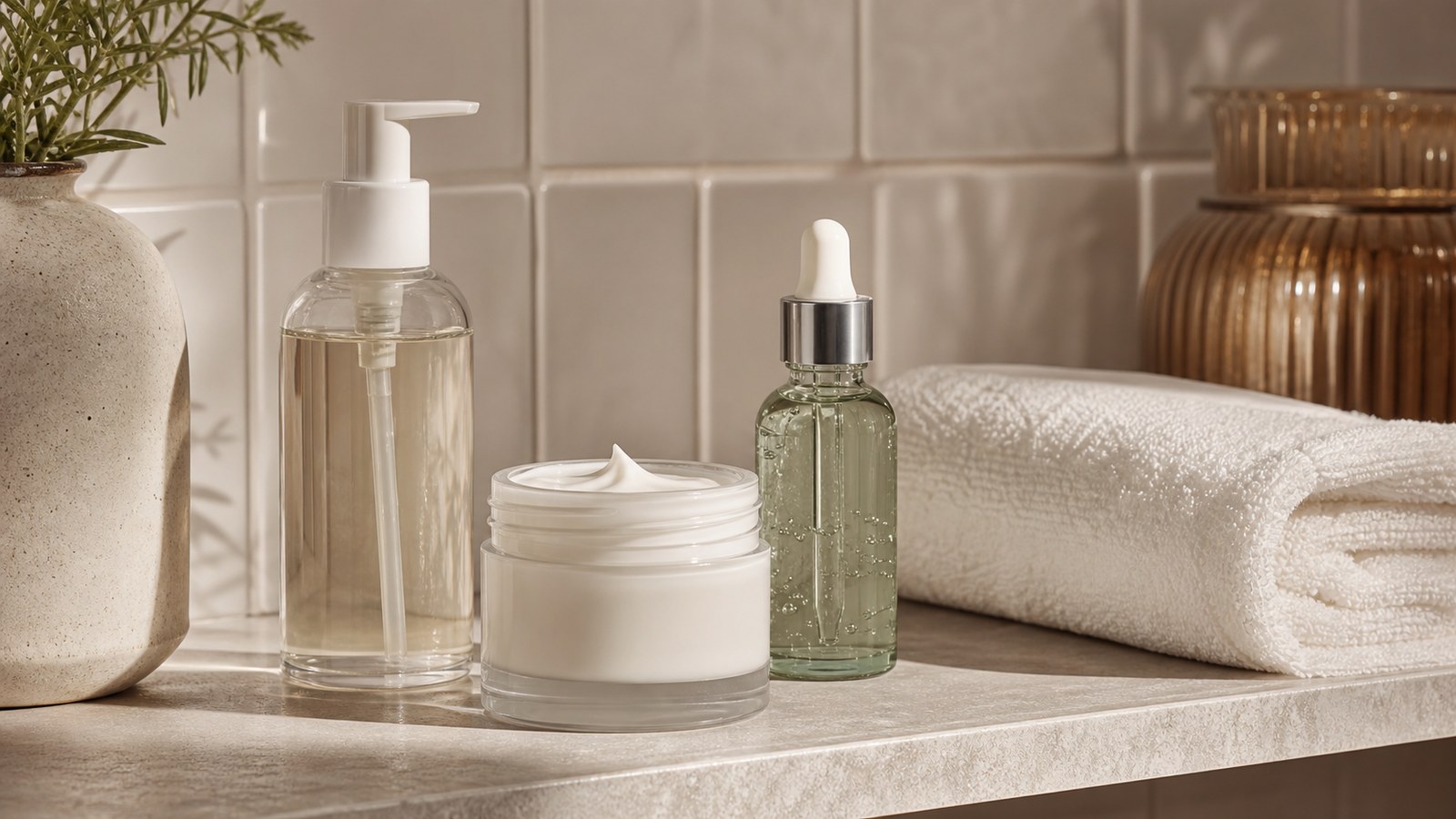 Kem dưỡng và serum hỗ trợ routine phục hồi hàng rào bảo vệ da