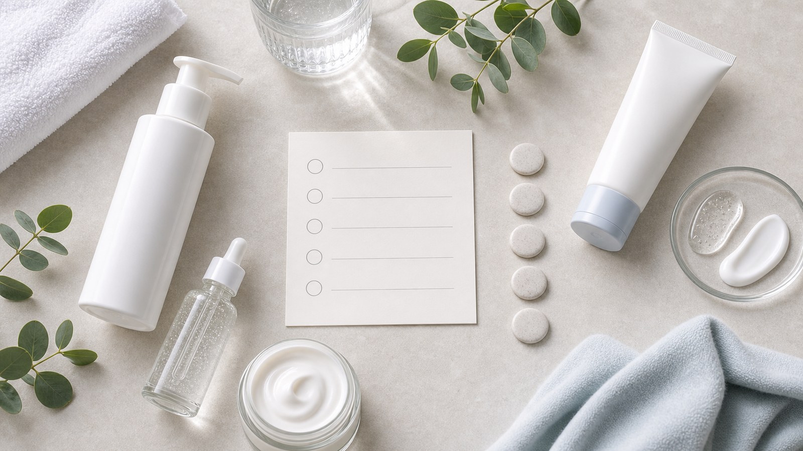 Checklist trống cạnh sản phẩm phục hồi cho hàng rào da yếu không nhãn