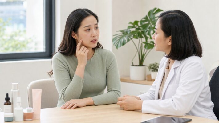 Người dùng trao đổi với bác sĩ da liễu thay vì tiếp tục tự mua mỹ phẩm